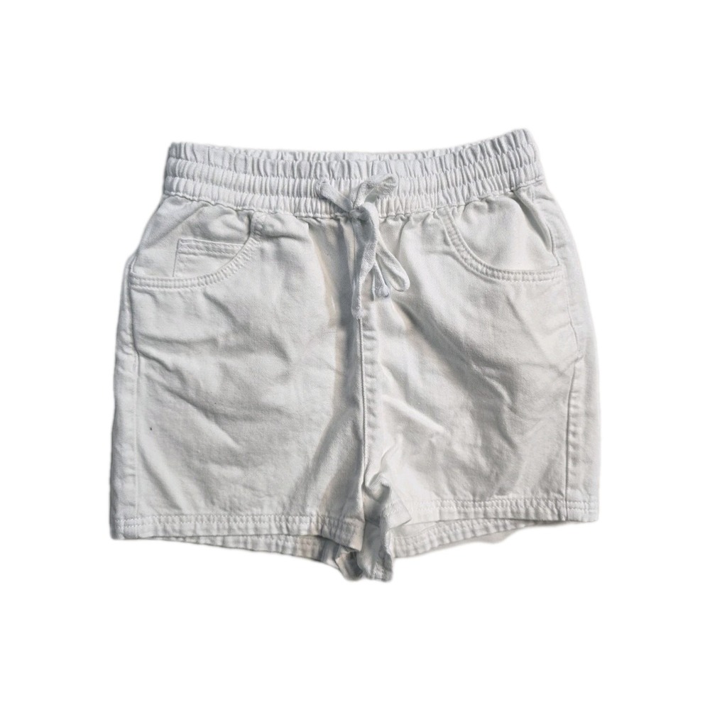 Womens Topshop Pull On Casual Shorts 4 Elastic Waist Drawstring Pockets White